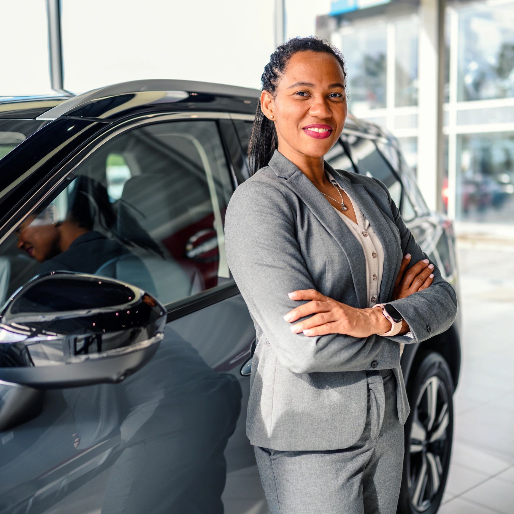 Portrait of a car sales professional