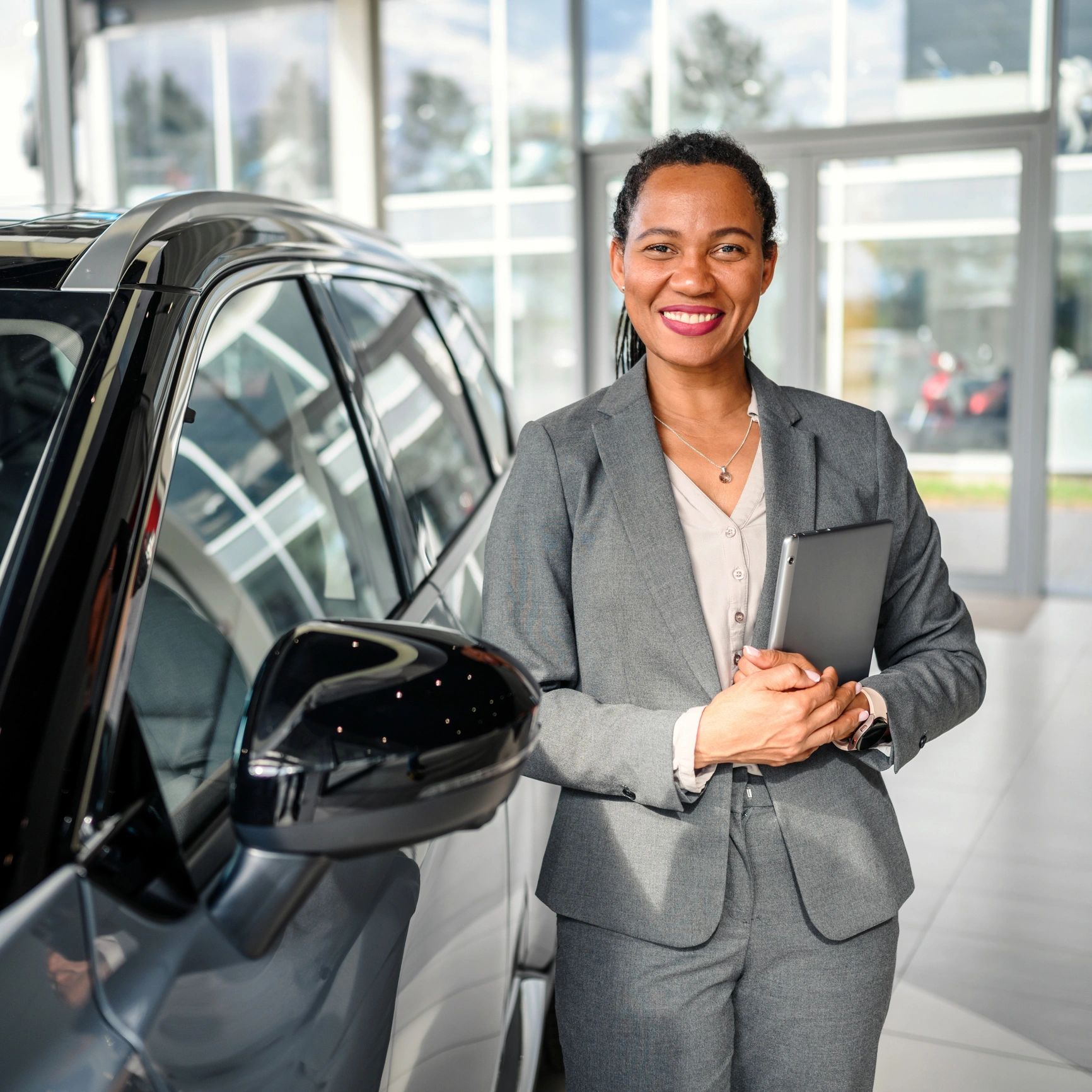 Portrait of a satisfied car shopper